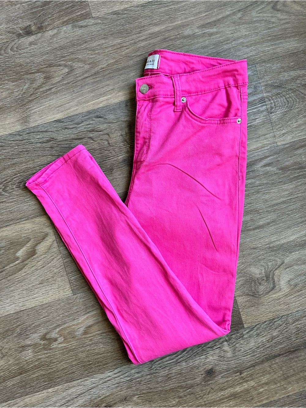 Crown & Ivy Women’s Size 4 High Rise Skinny‎ Pants Bright Pink Stretch Casual - Picture 9 of 9